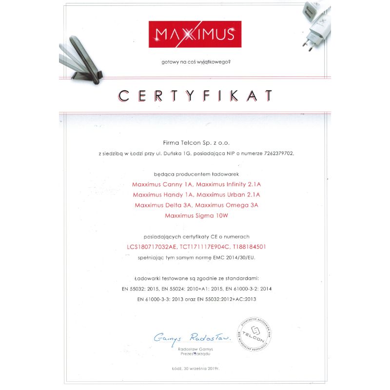 Ładowarka sieciowa Maxximus Handy 1A + Micro USB