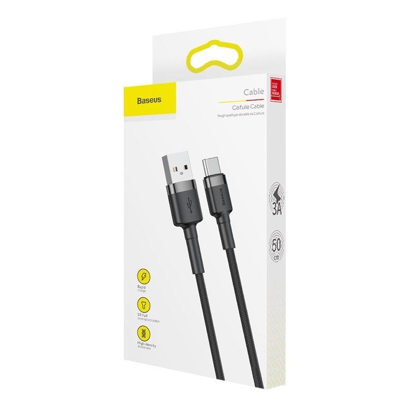 KABEL BASEUS CAFULE USB/USB-C 2A 3M GREY/BLACK