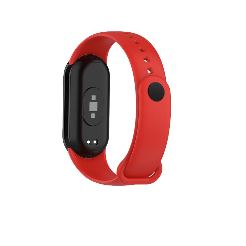 Pasek Silikonowy Mi Band 8 / M8 (6), RED / CZERWONY
