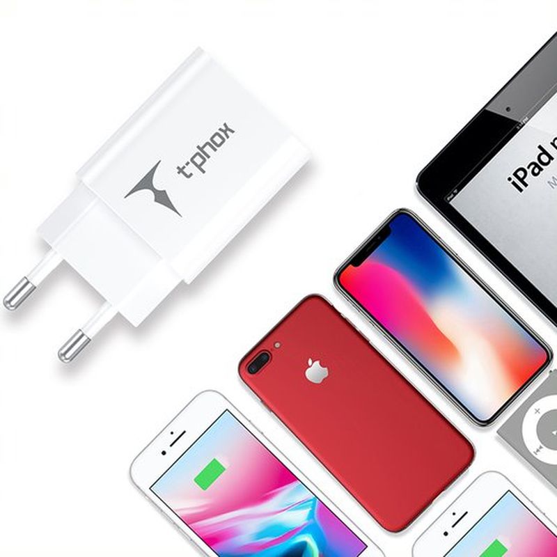 Ładowarka sieciowa T-PHOX MINI-EU TYPE-C WHITE 1.2M 2.4A