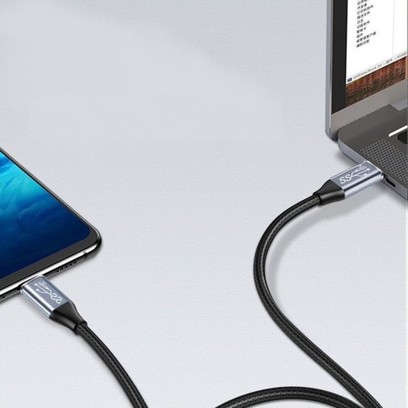 KABEL T-PHOX FENCING USB-C/USB-C 20V/5A(100W)/USB3,1/10Gbps/4K/1M BLACK