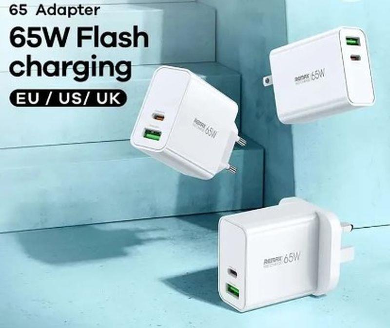 Ładowarka sieciowa KIDDY SERIES 65W RP-U125 USB/USB-C WHITE