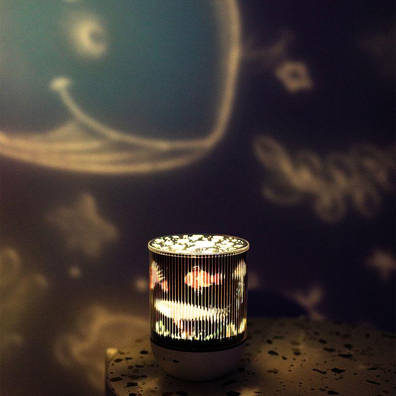 LAMPKA NOCNA Z PROJEKTOREM + BLUETOOTH 3 KOLORY ŚWIATŁA + PILOT