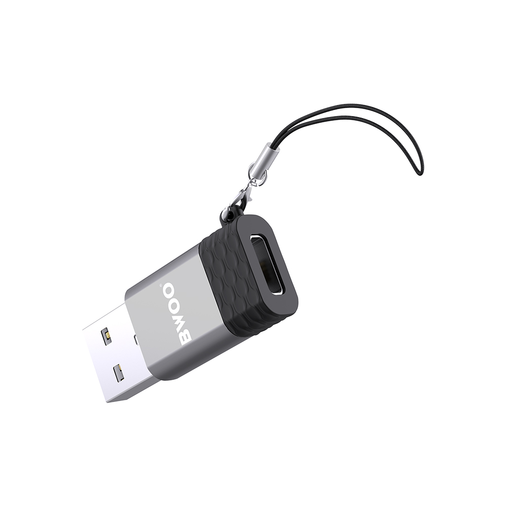 BWOO adapter USB-C - USB szary OTG BZ-38
