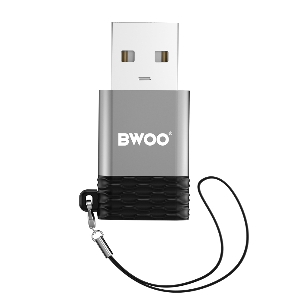 BWOO adapter USB-C - USB szary OTG BZ-38