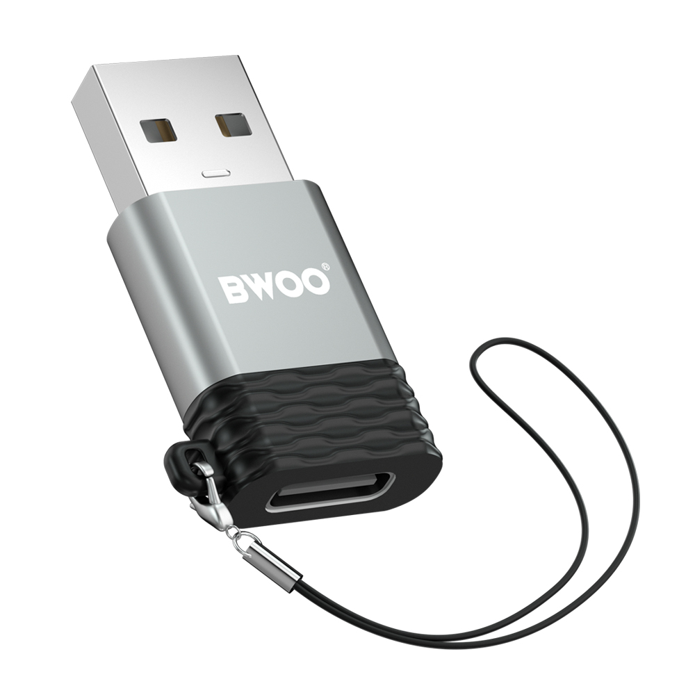 BWOO adapter USB-C - USB szary OTG BZ-38
