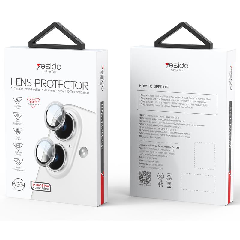Yesido Lens Protector WB54 iPhone 16 / 16 Plus, BLUE / NIEBIESKI