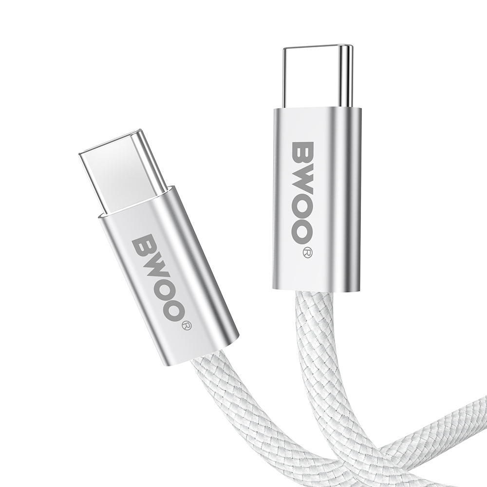 BWOO kabel pleciony 240W USB-C/USB-C BO-X317C-C 1m biały